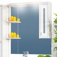 Зеркало-шкаф Бриклаер Бали 90 светлая лиственница, белый глянец, R