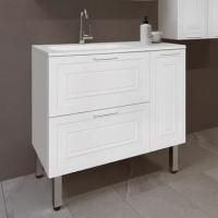 Тумба с раковиной Style Line Альба 90 L, с бельевой корзиной