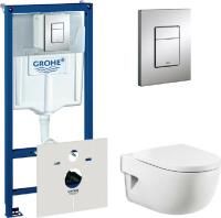Инсталляция Grohe Rapid SL 38775001 с кнопкой + унитаз подвесной Roca Meridian 346247000 + сиденье Meridian 8012A2004