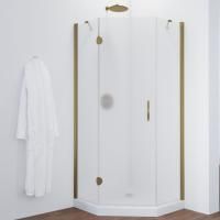 Душевой уголок Vegas Glass AFA-Pen 90 05 10 L профиль бронза, стекло сатин