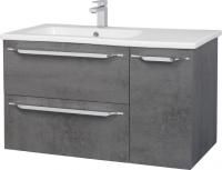 Тумба с раковиной Bellezza Луиджи 90 L, серая, подвесная