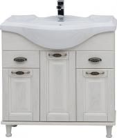 Тумба с раковиной Aquanet Тесса Декапе 85 жасмин, серебро