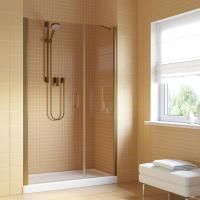 Душевая дверь в нишу Vegas Glass EP-F-2 LUX 120 05 05 L профиль бронза, стекло бронза