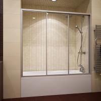 Шторка на ванну GuteWetter Practic Part GV-403A левая 191-195 см стекло бесцветное, профиль матовый хром