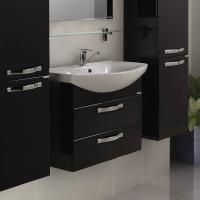 Тумба с раковиной Aquaton Ария М 65 черный глянец