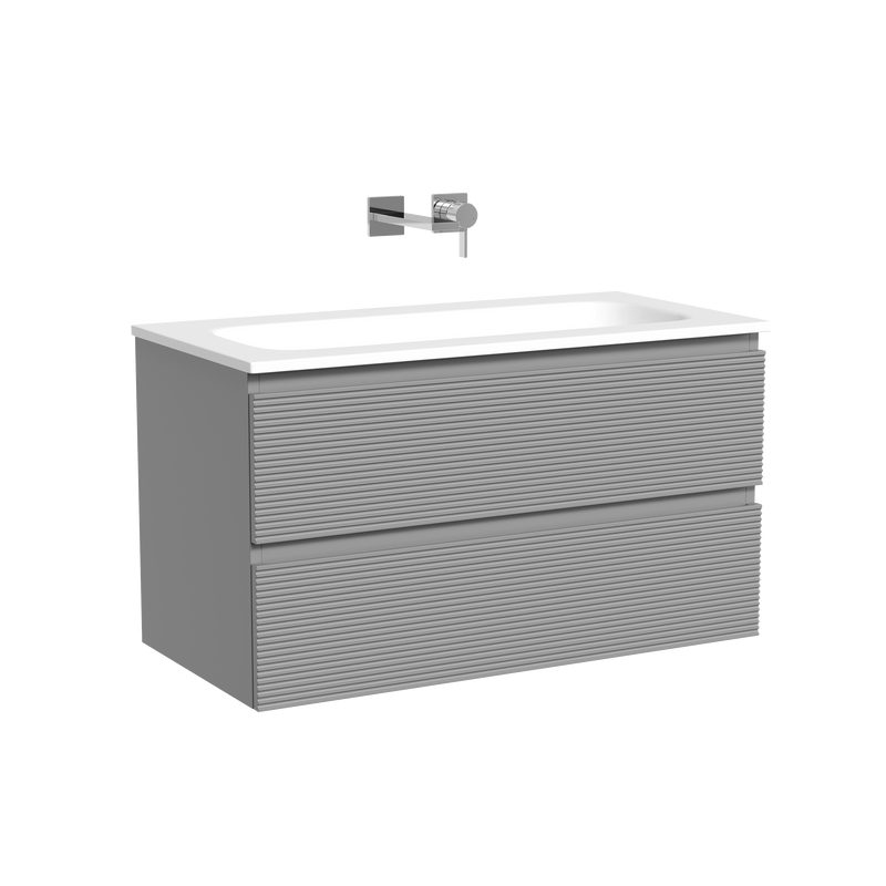 Тумба с раковиной Sancos Folk 90 Ergraut soft, раковина CN7019wx