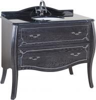 Тумба под раковину Bellezza Грация Люкс 90 черная патина серебро