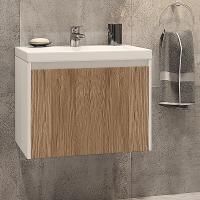 Тумба с раковиной Velvex Klaufs 60.1Y белая, шатанэ, подвесная