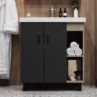 Тумба с раковиной Onika Тимбер 70.10 серая, дуб сонома