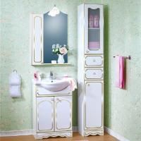 Мебель для ванной Бриклаер Лючия 60 белый глянец, золото