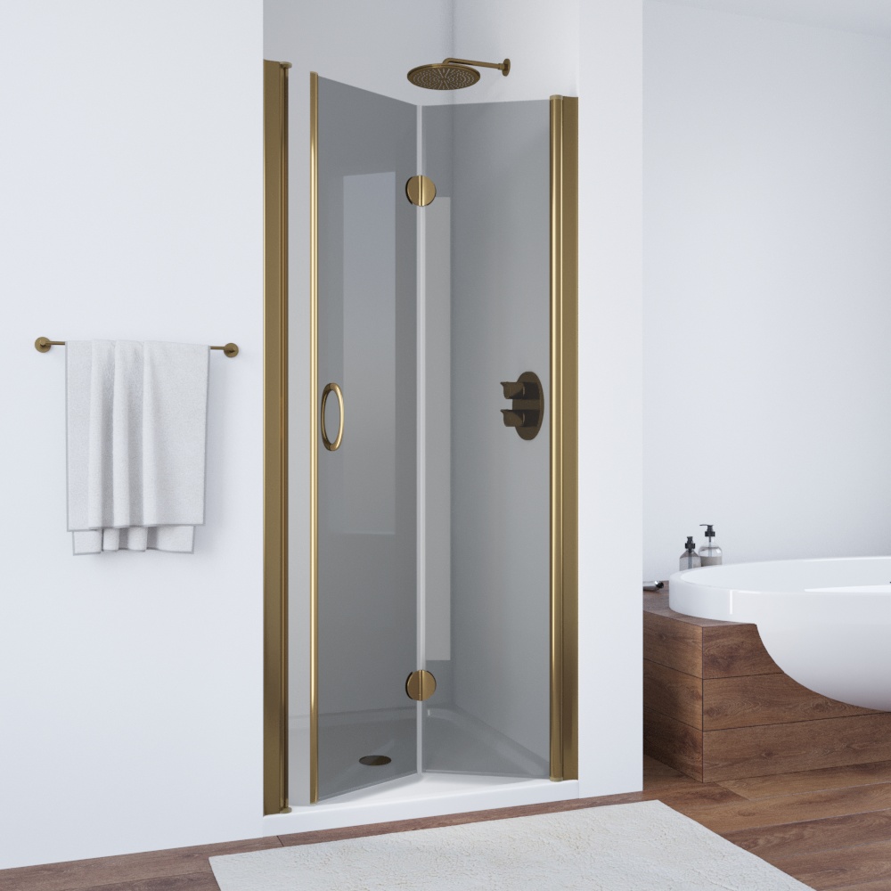 Душевая дверь в нишу Vegas Glass GPS 70 05 07, профиль бронза, стекло графит