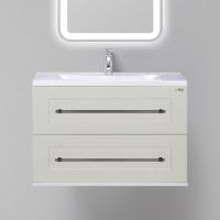 Тумба с раковиной Misty Марта 80 подвесная, белая фактурная