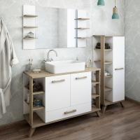 Мебель для ванной Sanflor Ингрид 120, белый матовый, швейцарский вяз