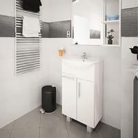 Тумба с раковиной 1MarKa Йота 50Н белый глянец, напольная