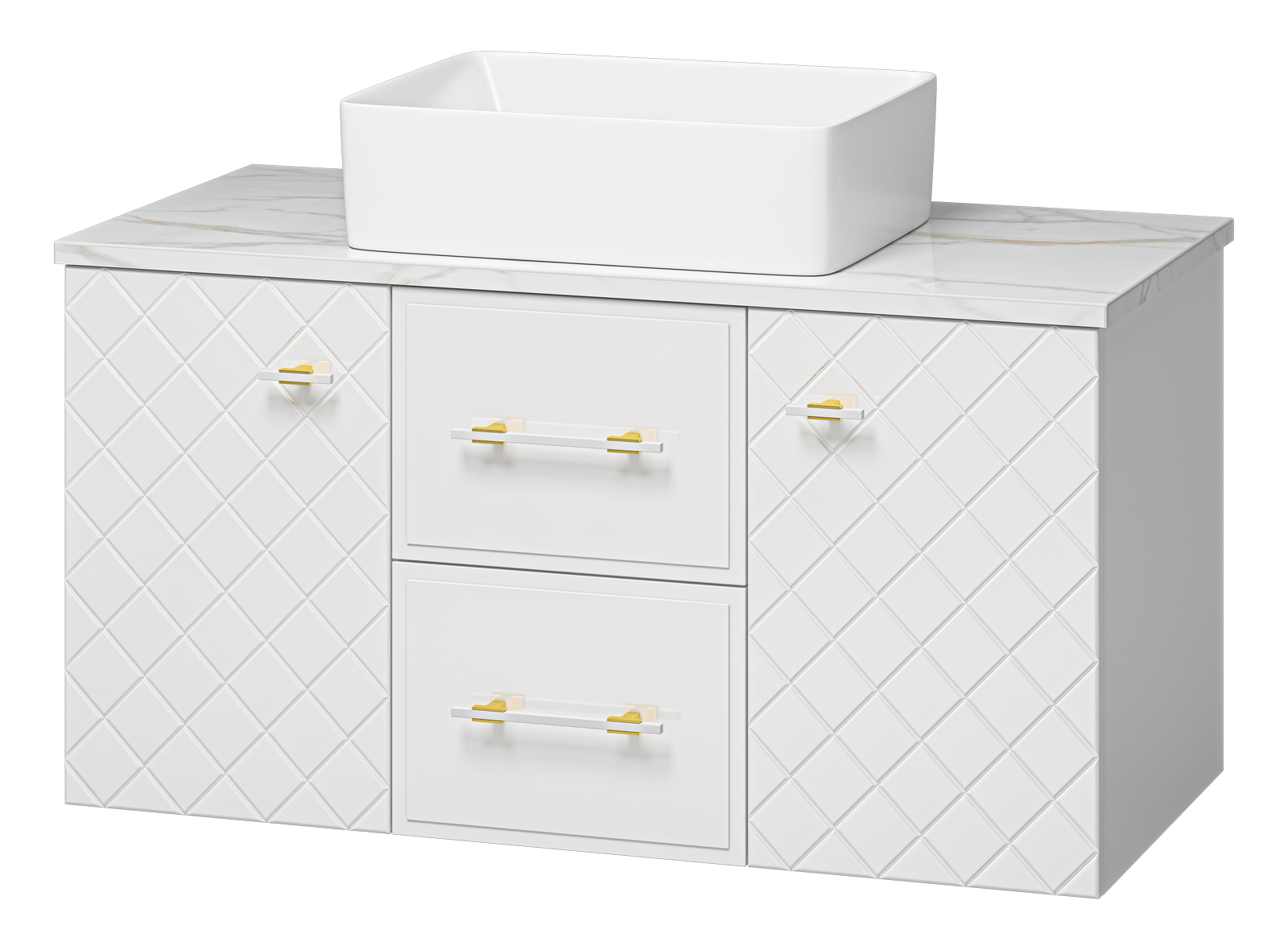 Тумба с раковиной Brevita Shanel 100 подвесная, белая