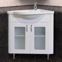 Тумба под раковину Misty Аквалина 60 угловая, со стеклом