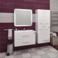 Мебель для ванной СанТа Омега Люкс 80 подвесная белая 2 ящика
