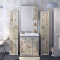 Мебель для ванной Misty Бабочка 75 бежевая, патина