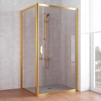 Душевой уголок Vegas Glass ZP+ZPV 100*100 09 05 профиль золото, стекло бронза