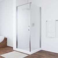 Душевой уголок Vegas Glass EP-Fis 90*80 08 10 L профиль глянцевый хром, стекло сатин