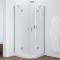 Душевой уголок Vegas Glass AFS 100 07 01 профиль матовый хром, стекло прозрачное