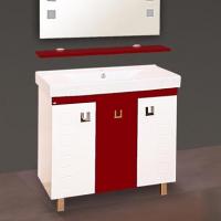 Тумба с раковиной Misty Эллада 90 белая, красная