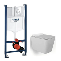 Инсталляция Grohe Rapid SL 38721001 с кнопкой + унитаз подвесной BeWash Kraft BKWHR005510