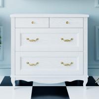 Тумба ValenHouse Лиора 65 белая с 2 бельевыми корзинами, фурнитура золото