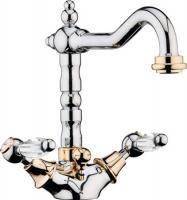 Смеситель для раковины Webert Alexandra AL700302017 хром-золото