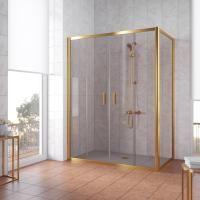 Душевой уголок Vegas Glass Z2P+ZPV TUR NOVO h1900 210*100 09 05 профиль золото глянцевое, стекло бронза