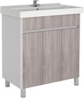 Тумба с раковиной Домино Uno 80 дуб серый