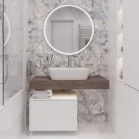 Мебель для ванной Stworki Ольборг 100 столешница дуб карпентер, без отверстий, с тумбой 50, с раковиной Vitra Shift