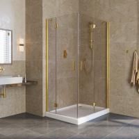 Душевой уголок Vegas Glass AFA-F LUX 110*100 09 05 R профиль золото глянцевое, стекло бронза