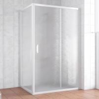 Душевой уголок Vegas Glass ZP+ZPV 140*70 01 02 профиль белый, стекло шиншилла