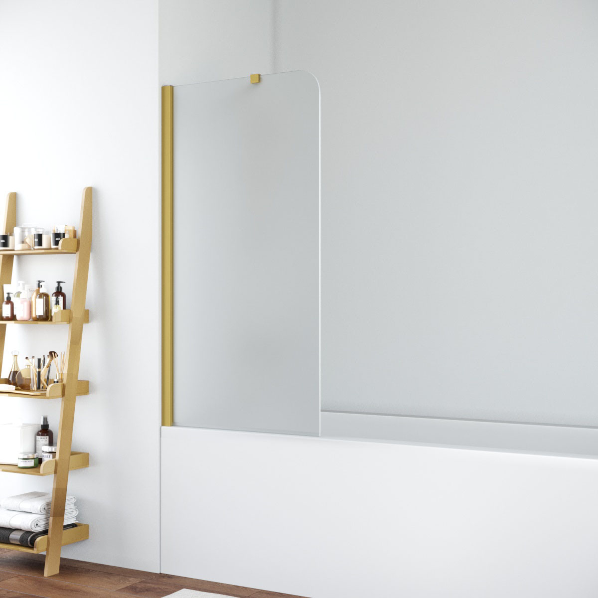 Шторка на ванну Vegas Glass EV NOVO ST 76 03 10 L, профиль золото матовое, стекло сатин