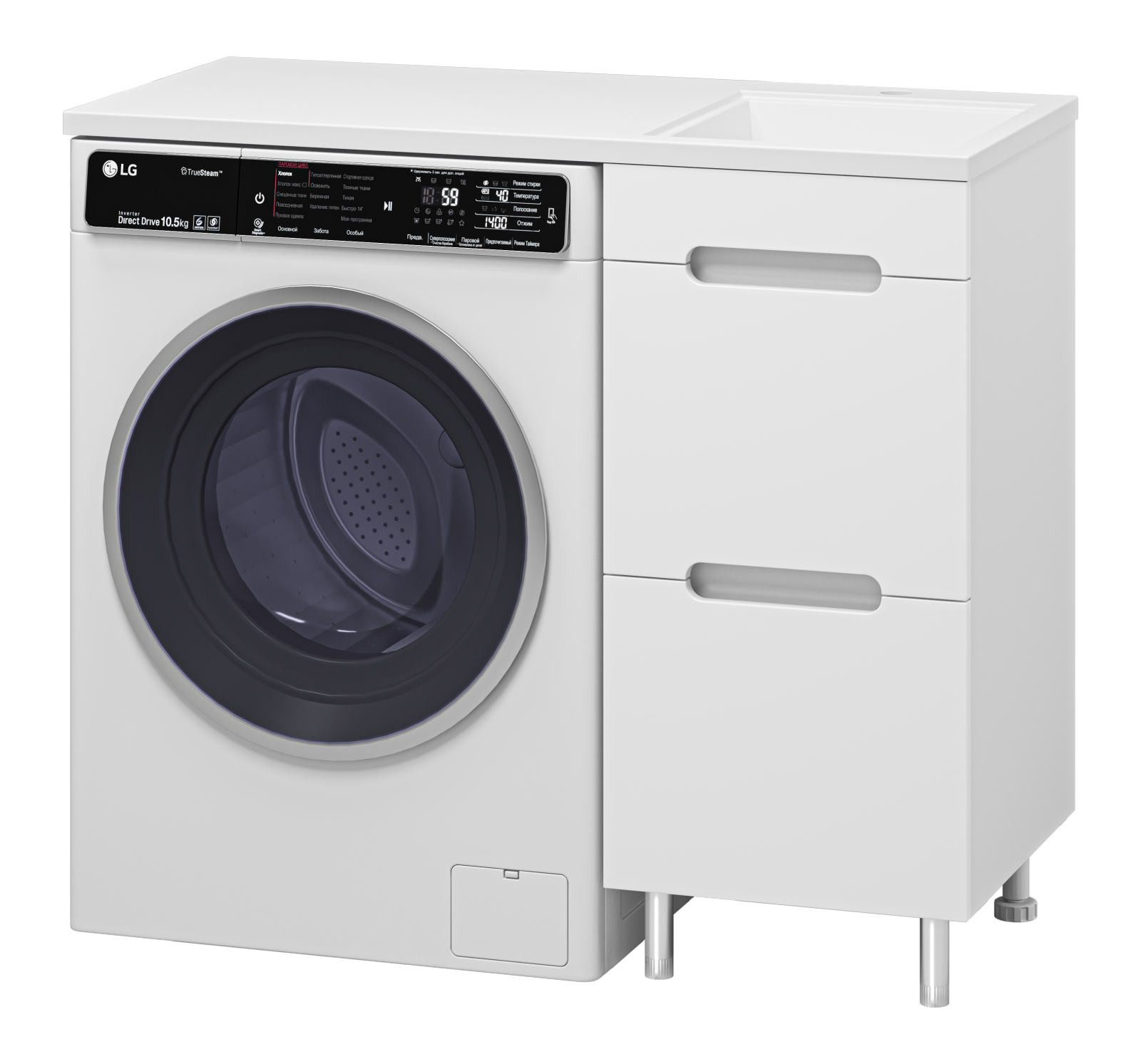 Тумба с раковиной Misty Байкал 40 L под стиральную машину, раковина Гавана 100