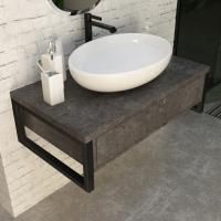 Тумба с раковиной 1MarKa Grunge Loft 90 бетон темно-серый