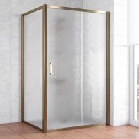 Душевой уголок Vegas Glass ZP+ZPV 110*100 05 02 профиль бронза, стекло шиншилла