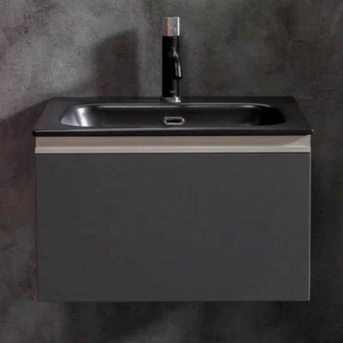 Тумба с раковиной Armadi Art Vallessi 60 антрацит матовый