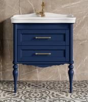 Тумба с раковиной ValenHouse Эстетика 80 синяя, фурнитура золото