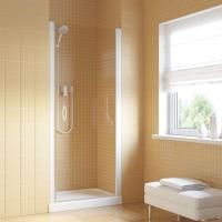 Душевая дверь в нишу Vegas Glass EP LUX 85 01 crystalvision R профиль белый, стекло crystalvision