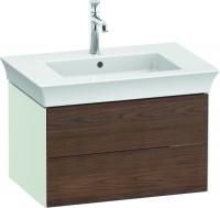 Тумба с раковиной Duravit White Tulip 75 2 ящика, американский орех, белый шелковисто-матовый