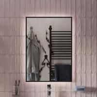 Зеркало Diwo Элиста 50 черное, с подсветкой светодиодной