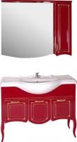 Мебель для ванной ASB-Woodline Эмили 105 красная, патина золото