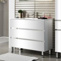 Тумба с раковиной Sanvit Кубэ-3 70 белый глянец, напольная