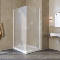 Душевой уголок Vegas Glass AFA-F LUX 120*110 01 10 L профиль белый, стекло сатин