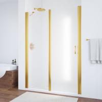 Душевая дверь в нишу Vegas Glass EP-F-1 130 09 10 L профиль золото глянцевое, стекло сатин