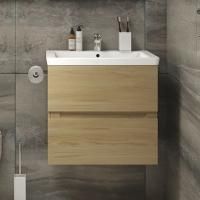 Тумба с раковиной Art&Max Techno 60 подвесная, дуб мадейра янтарь