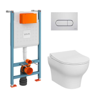 Инсталляция Vitra Zentrum Round 9879B003-7200 подвесной унитаз + кнопка