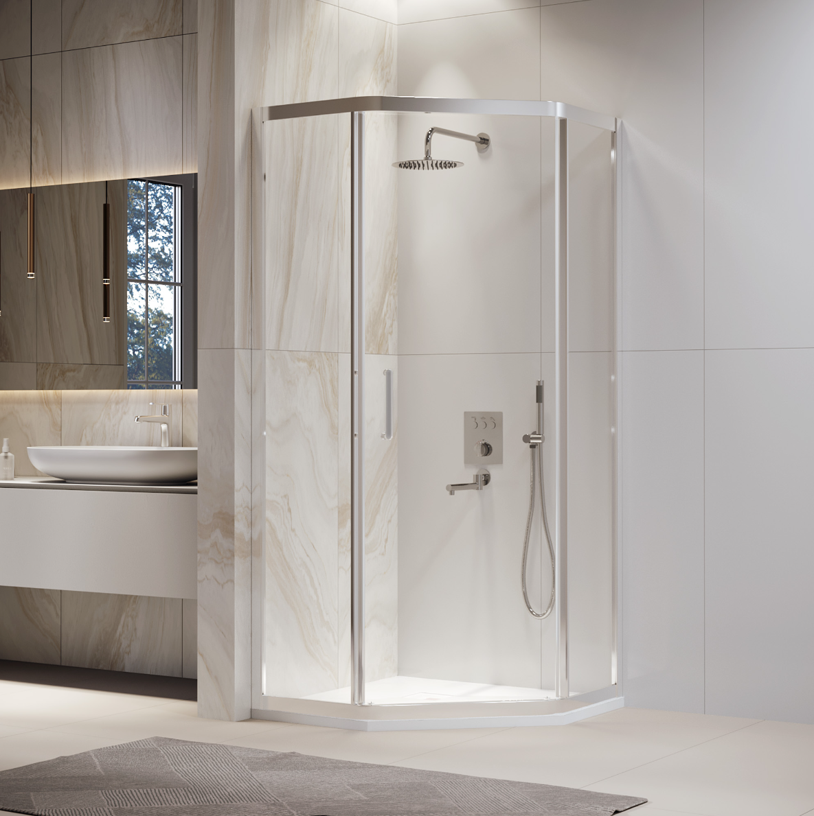 Душевой уголок RGW Passage PA-86 900x900x1950 профиль хром